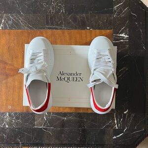 Alexander McQueen White Sneakers with Red Detail